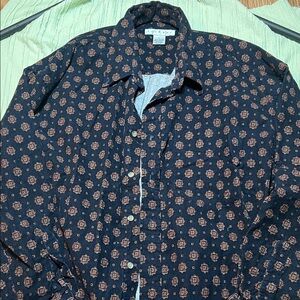 Stylish Men's Navy Jacket Patterned Shirt